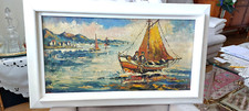 öl gemälde Fischerboot mit