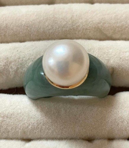 Ring mit grüner jade - mit, &