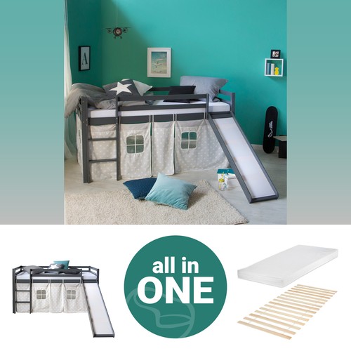 Hochbett 90x200 kinderbett mit - hochbett,
