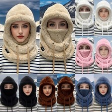 Mütze Schal Set Damen Wintermütze Beanie Strickmütze Winter Thermo Sturmhaube