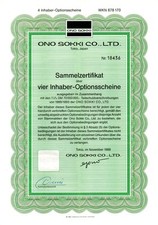 ONO SOKKI CO.,LTD. 4 Inhaber - Optionsscheine (18436)