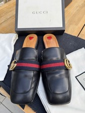 GUCCI Princeton Horsebit Mules, Pantoffel, Loafers, Slides, dunkelblau Gr. 39