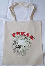 Stoffbeutel Shopper mit Spruch Freak Skull Horror Schädel Baumwolle ca. 38 x 42