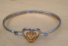 Diamant Armreif, Herz Form, Silber