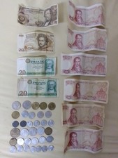 Banknoten, 40 Österr. Schilling, 40 DDR Mark, 600 Griech. Drachmen,  und Münzen