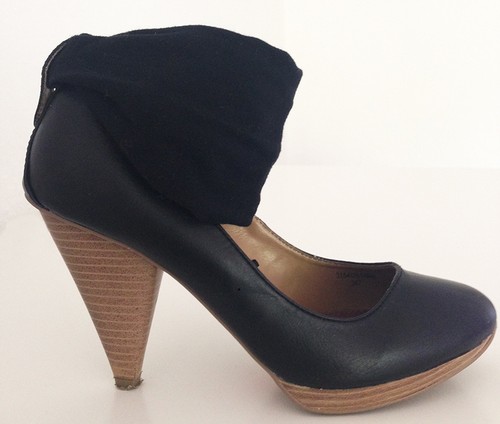 Pumps plateau schwarz leder - plateau,