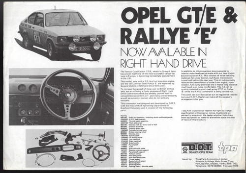Opel kadett rallye - c, gt/e