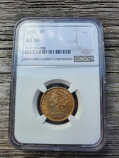 USA 5 Dollar 1907 Liberty Head Goldmünze Original 8,36 Gramm AU 58