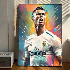 Cristiano Ronaldo Real Madrid Fußballstar Poster Druck Wandkunst Fußball Bild