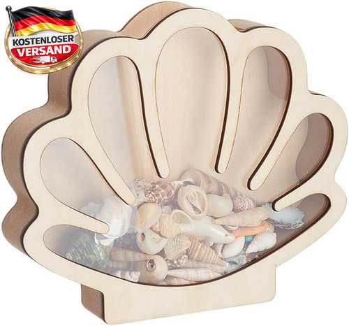 Muschelvitrine aus holz - holz, 17cm