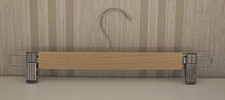 10er-Pack Hosenbügel HOLZ Kleiderbügel Rockbügel Hosenspanner mit Klammern Natur