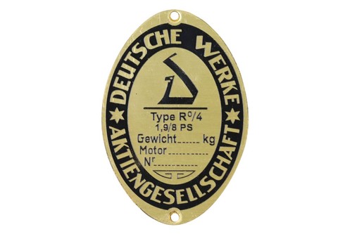 Typenschild für rad 4 - typenschild, r/4