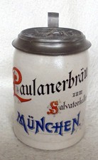 ALT Bierkrug Brauerei Paulaner z Salvatorkeller München um 1900 Krug Sammelkrüge