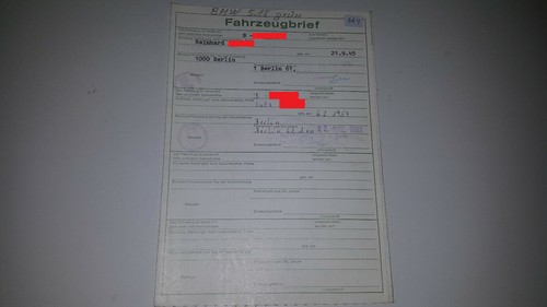 Fahrzeugbrief kfz brief 1975 - brief,