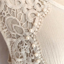 Event Damen Top Bluse Perlen