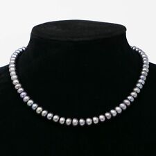 Halskette 7 mm + blau schwarze