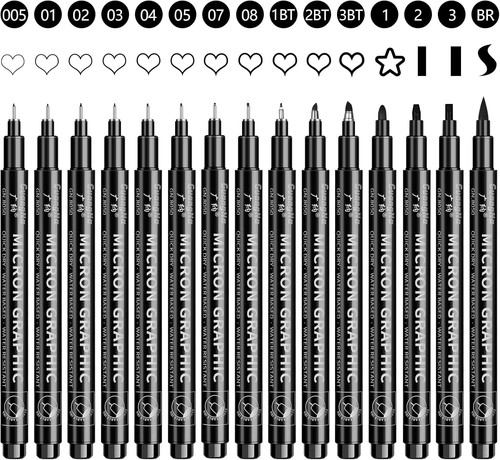 Fineliner stifte set - fineliner,
