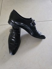 Prada Herrenschuhe UK 8 Schwarz Lackleder Business