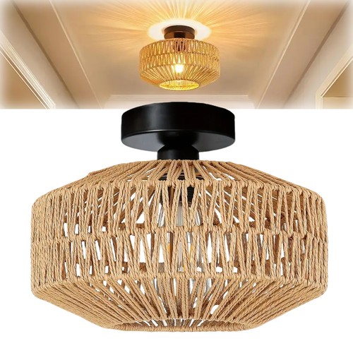Rattan deckenlampe - rattan,