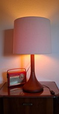 Große XXL alte DOMUS Tischlampe Leuchte Danish Design Teak Vintage 70er