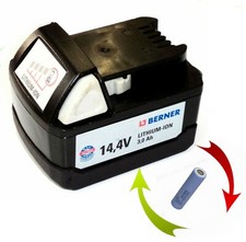 Akkureparatur Zellentausch für Berner Akku 14,4 V Li mit 4,0 Ah /  Milwaukee M14