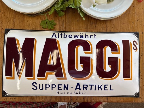 Maggi emailschild gewölbt - maggi, emailschild,