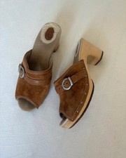 y2k UGG Clogs high heels Sandalen schnalle Open toe suede y2k vintage 2000s boho