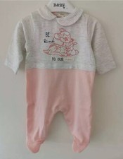 DISNEY BABY SCHLAFANZUG ROSA MÄDCHEN BAMBI NEUGEBORENE 0/1 1/3 6/9 MONATE POPPERS
