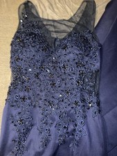 Blaues langes Abiballkleid