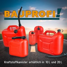 BAUPROFI Kraftstoffkanister 5L, 10L, 20L Reserve rot schwarz Benzin Diesel E10