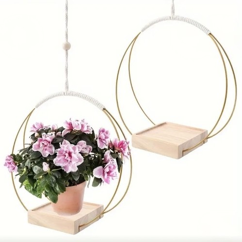 Blumenampel aus holz und - holz,