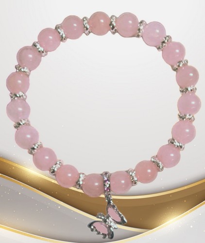 Rosenquarz armband damen - rosenquarz, armband🦋damen