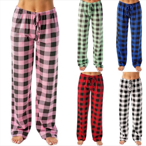 Damen kariert lang pyjama hose - damen,