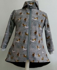 Regen Schwalbenmantel Softshell Gr 140 Motiv Pferde Handarbeit NEU MIAMO ??❣️