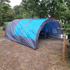 Vrijbuiter Tunnelzelt Camping Zelt 5 Personen top Vorzelt blau  Baumwollzelt
