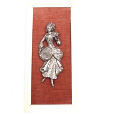 Schild WC Peltro Zinn Toilettenschild Damenfigur Nostalgie Bad Gäste Toilette