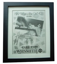 HAMBI & THE DANCE+HEARTACHE+POSTER+AD+RARE ORIGINAL 1982+FRAMED+FAST WORLD SHIP