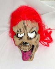 Halloweenmaske mit roten Haaren- Karnevalsmaske - Totenschädel - Skelett - Skull