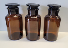 3 Apothekerflasche Braun Flasche  Rundschulterflasche  mit Glasstopfen 0,5 Liter