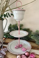 Etagere Porzellan :  Winterling -Marktleuthen, Rosa/grau, Weihnachten