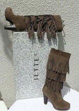 JETTE JOOP Fransen Stiefel Pocahontas Wild Leder High Heel Boots braun Gr. 36