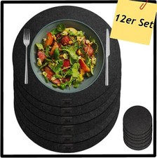 12-Teiliges Set aus Filz Tischuntersetzer Platzset Tischunterlagen Platzdeckchen