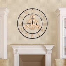 Große Wanduhr mit römischen Ziffern Vintage Metall Wanduhr Dekouhr 75cm