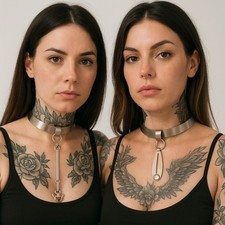 2er Set Edelstahl Halsband