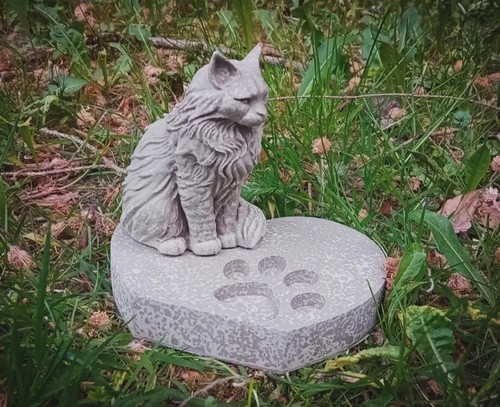 Gedenkstein gartenfigur katze - gartenfigur,