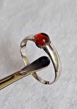 Ringe Silber 925 Vintage zart mit Bernstein cognac ca. Gr. 56 / 17,8 mm