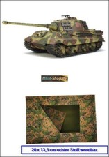 German Tank-RC Panzer Königstiger Full Option+Tarndecke 20x13,5cm Stoff 1:16
