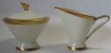 Alka Bavaria 2014 Ad. Porzellan Zuckerdose und Milchkännchen mit Goldrand in gut