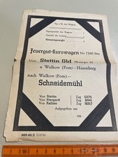 Reichsbahn Beleg 1946 Stettin