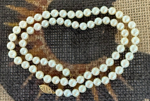 Perlenkette 7mm 14k - 16",
